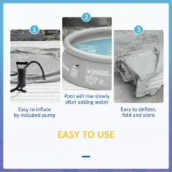 Outsunny Swimming Paddling Pool Round 274cm X 76cm - Grey -OUTSUNNY Store h6e88c18035393b32 jpg