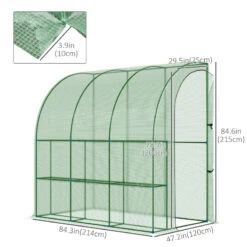 Outsunny Lean To Tunnel Greenhouse 214L X 120W X 215Hcm - Green -OUTSUNNY Store itv3c71849de22c36 jpg