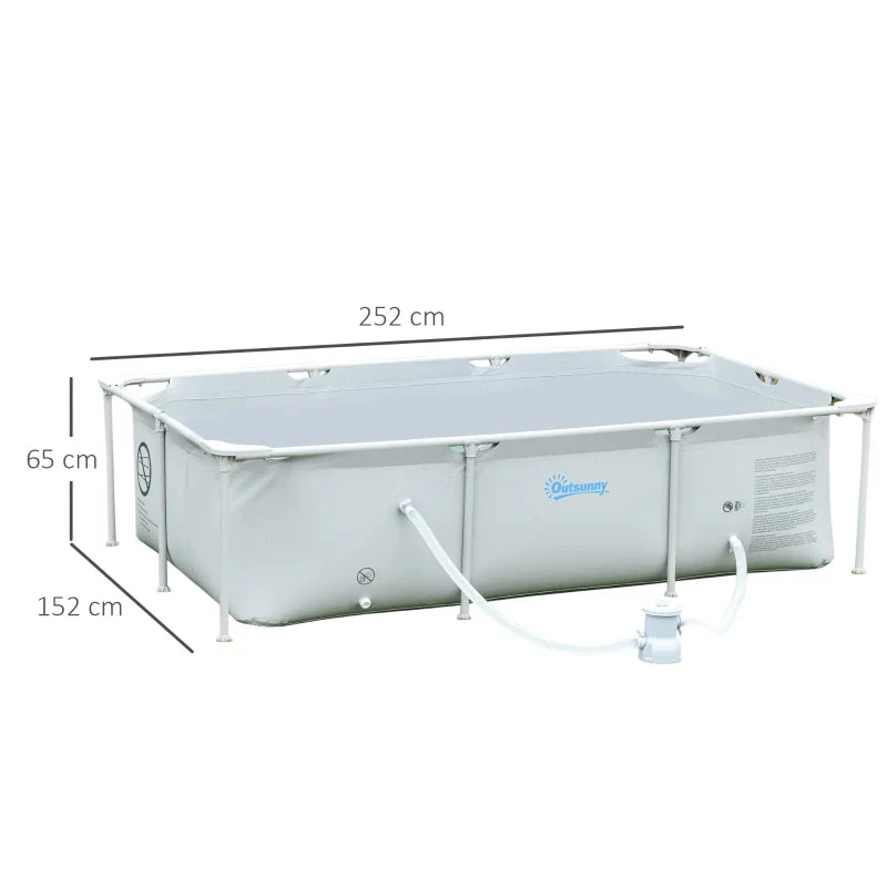 Outsunny Steel Frame Swimming Pool W/ Filter Pump And Reinforced Sidewalls Rust Resistant 3 Outsunny Steel Frame Swimming Pool W/ Filter Pump And Reinforced Sidewalls Rust Resistant - Image 3