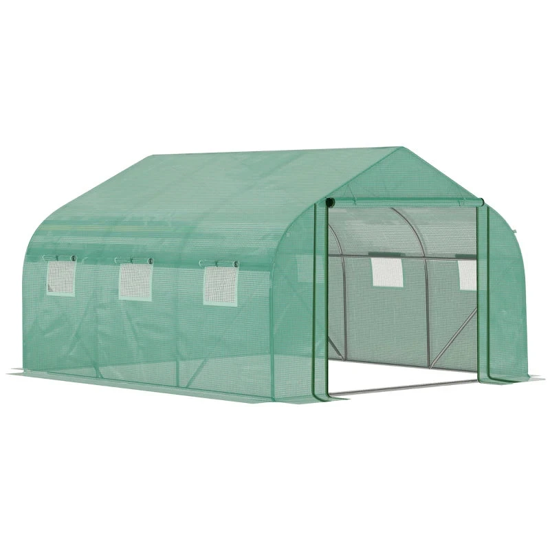 Outsunny Greenhouse Polytunnel 3.5x3x2m - Green 1 Outsunny Greenhouse Polytunnel 3.5x3x2m - Green