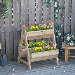 Outsunny Garden Bed Wooden Planter Box 80.5H X 68W X 57.5Dcm -OUTSUNNY Store jJ275617edc659bc7 1f271805 c394 4f31 bf16 e0ac0b177132