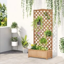 Outsunny Garden Wooden Planter Box With Trellis Lattice Flower Raised Bed 76x36x170cm 17 Outsunny Garden Wooden Planter Box With Trellis Lattice Flower Raised Bed 76x36x170cm -OUTSUNNY Store jNe90f17ee2cf0f22 4a2793d3 d2c7 4511 b582 78e6704eb28b