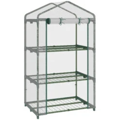 Outsunny Mini Greenhouse 3 Tier 69Lx49Wx125H Cm - Clear