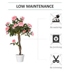 Outsunny Artificial Rose Tree And Planter For Indoor & Outdoor Use - Pink And Green -OUTSUNNY Store jtwb101818a86d74d jpg ed2e303f e916 4255 97a7 653413f1731d