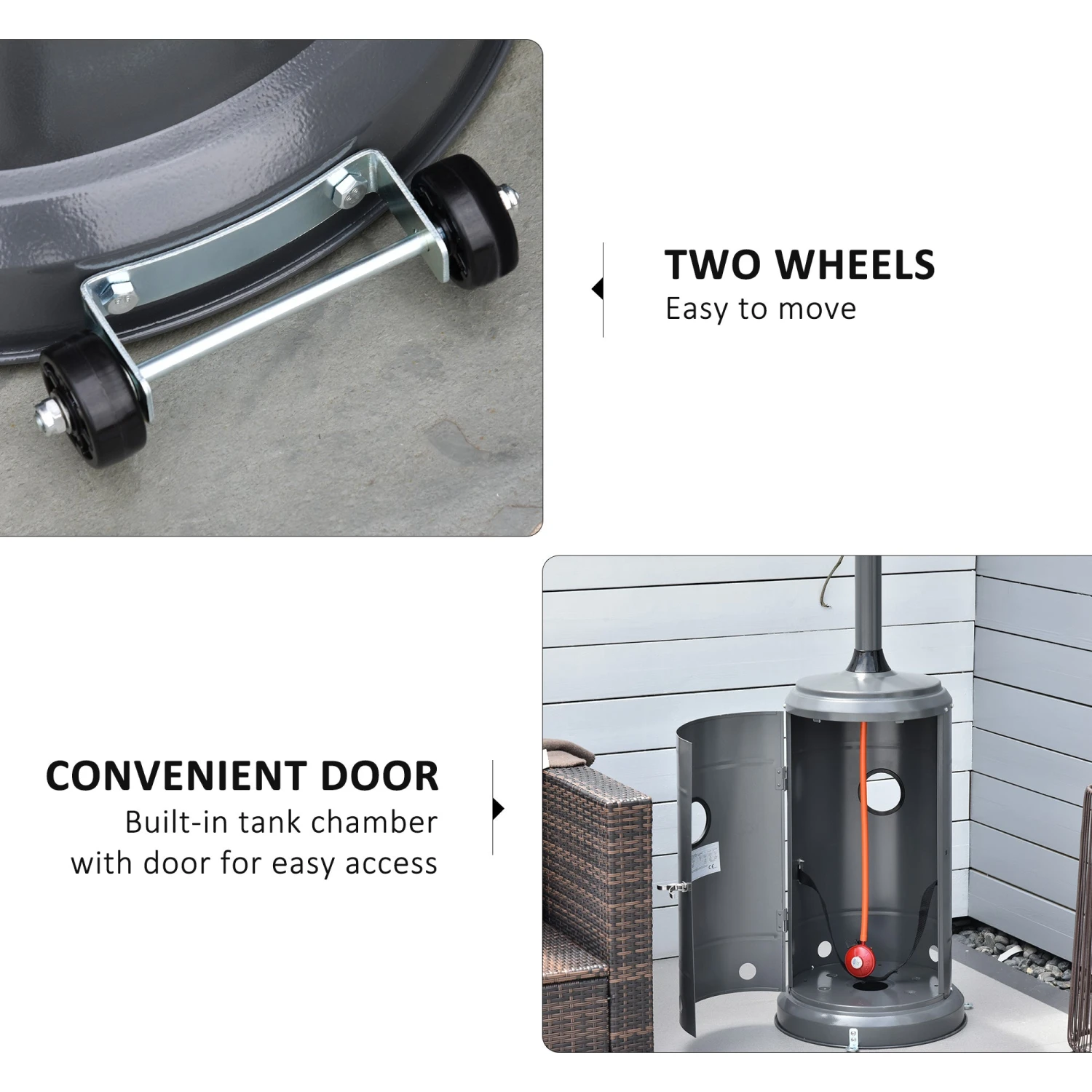 Outsunny 12.5KW Outdoor Gas Patio Heater Standing Propane Heater 5 Outsunny 12.5KW Outdoor Gas Patio Heater Standing Propane Heater - Image 5