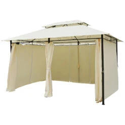 Outsunny Metal Gazebo 4m X 3(m) Beige -OUTSUNNY Store kQVdaa1837907463f jpg