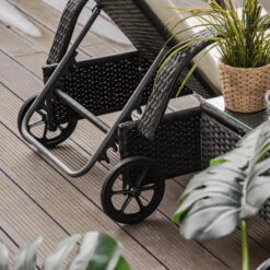 Outsunny Rattan Lounge Set With Side Table - Black -OUTSUNNY Store kT3152180efc0c049 jpg