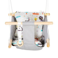 Outsunny Baby Swing Seat For Ages 6-36 Months - Grey