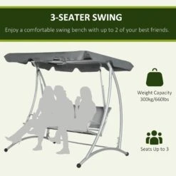 Outsunny Swing Bench - Grey -OUTSUNNY Store kVF42117ea3d13933