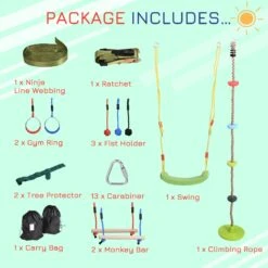 Outsunny Kids Climbing Rope Set 13 Outsunny Kids Climbing Rope Set -OUTSUNNY Store khd42517dc3c1de40