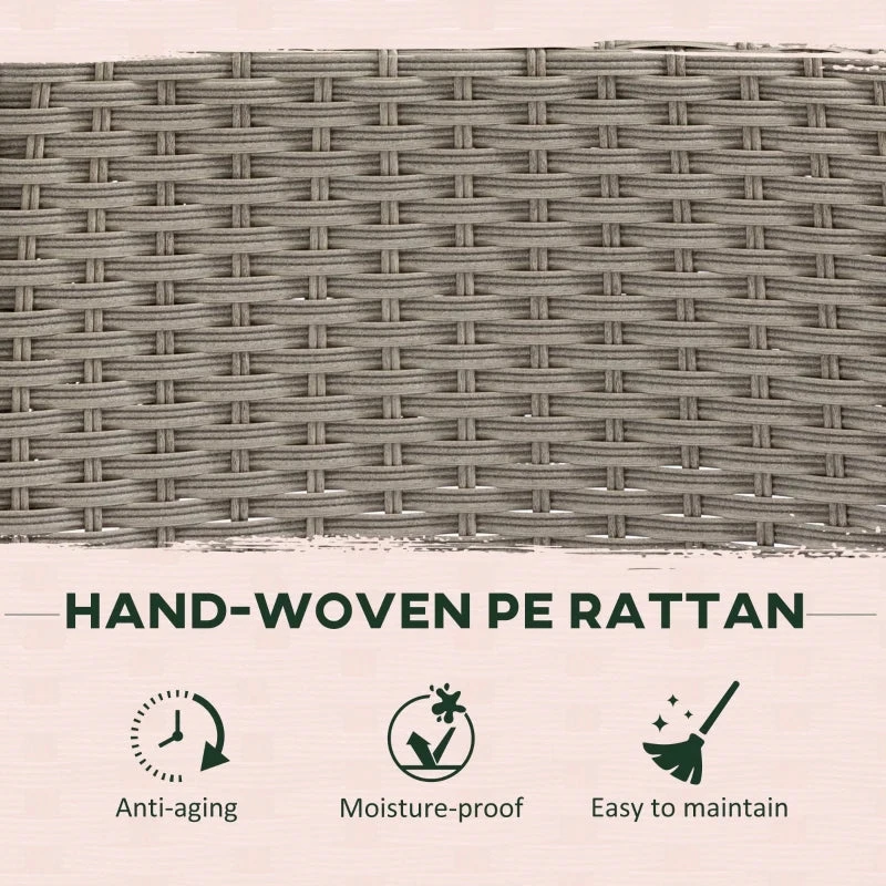 Outsunny Rattan Dining Set 4 Seater - Grey 6 Outsunny Rattan Dining Set 4 Seater - Grey - Image 6