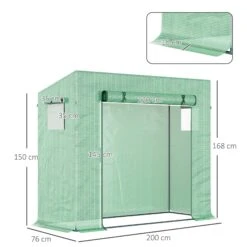 Outsunny Outdoor Greenhouse Poly Tunnel Plants Reinforced Top Cover 1.98 X 0.77 X 1.49 M -OUTSUNNY Store l1j94117e70daf79e