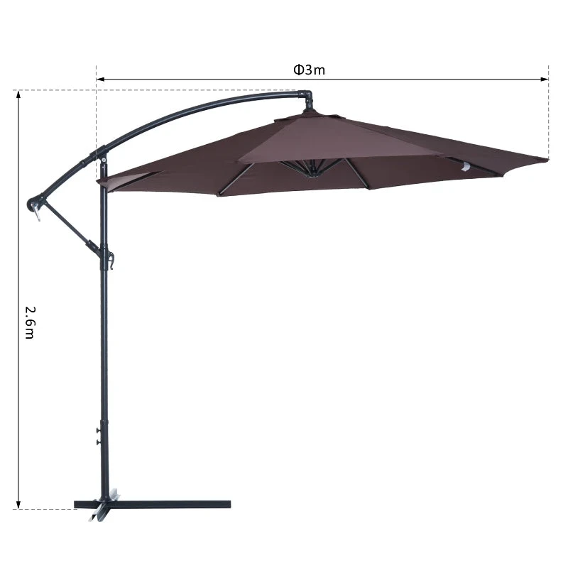 OUTSUNNY Oasis Patio Offset Umbrella 3 OUTSUNNY Oasis Patio Offset Umbrella - Image 3