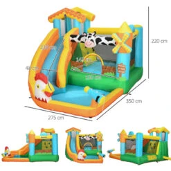Outsunny Bouncy Castle Farm Style With Paddling Pool -OUTSUNNY Store lN44d8186543feabb jpg