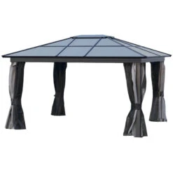 Outsunny Hardtop Gazebo 3.6 X 4m - Black & Dark Grey -OUTSUNNY Store lOSdaa17f96872b6d jpg