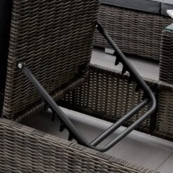 Outsunny 2 Seater Adjustable PE Rattan Wicker Lounge Set Half-Round Wicker Recliner Bed -OUTSUNNY Store lead4d17eecc28ebe