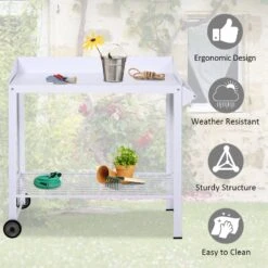 Outsunny Metal Outdoor Garden Potting Bench White 13 Outsunny Metal Outdoor Garden Potting Bench White -OUTSUNNY Store mAl7bc17dc49d9bd5