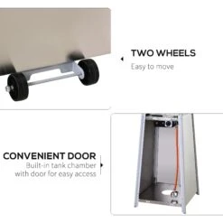 Outsunny Stainless Steel Outdoor Garden Pyramid Patio Heater With Wheels And Rain Cover - Silver -OUTSUNNY Store mIy88c17edc655522 d56ff821 fe12 4d61 9a62 b6729212525b