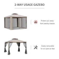 Outsunny Outdoor Gazebo 295L X 295W X 263Hcm-Taupe 18 Outsunny Outdoor Gazebo 295L X 295W X 263Hcm-Taupe -OUTSUNNY Store mUv6c517dc2c183b1 jpg
