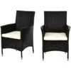 Outsunny Rattan Dining Chair Set - Dark Coffee