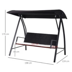 Outsunny Rattan Garden Swing Chair 3-Seater Black 13 Outsunny Rattan Garden Swing Chair 3-Seater Black -OUTSUNNY Store n66a1217eecc29c57 jpg