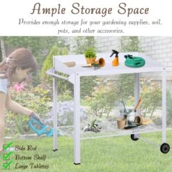 Outsunny Metal Outdoor Garden Potting Bench White 14 Outsunny Metal Outdoor Garden Potting Bench White -OUTSUNNY Store nGU75c17dc49d9bd5