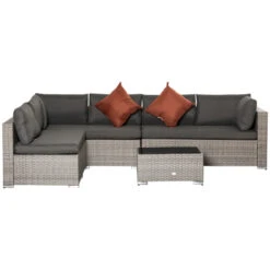 Outsunny Rattan Sofa Set 2.7m - Grey 27 Outsunny Rattan Sofa Set 2.7m - Grey -OUTSUNNY Store nNQdaa17efd615681 jpg