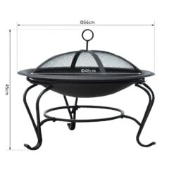 Outsunny Steel Fire Pit, Φ 56x45H Cm (Lid Included)-Black -OUTSUNNY Store nTC54317dc39d42d2 20e3eb41 306e 4e1e 9e4a 8c0175d1f777