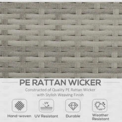 Outsunny Rattan Sofa Set With Footstools - Grey -OUTSUNNY Store nnua091818b379345 jpg