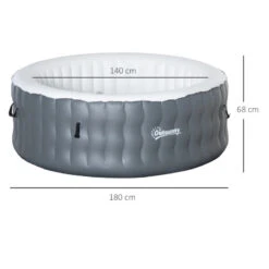 Outsunny Round Hot Tub 4 Person, Light Grey -OUTSUNNY Store no1a1218041c96579 jpg