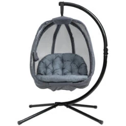 Outsunny Hanging Egg Chair - Grey -OUTSUNNY Store o2qdaa1801c81fc84 jpg