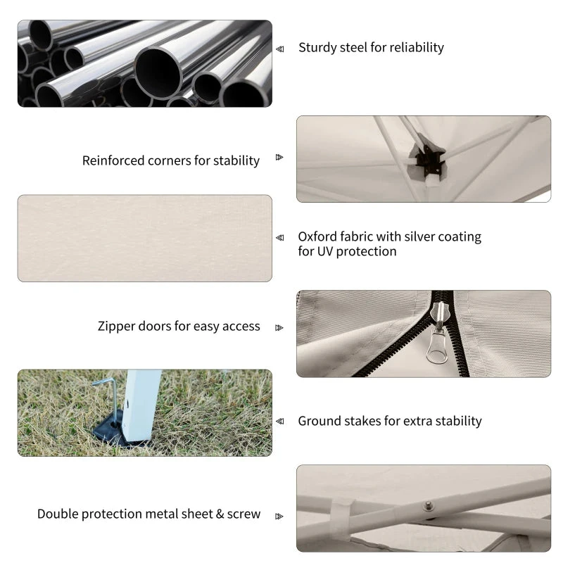 Outsunny 3 X 3(m) Pop Up Gazebo Beige 8 Outsunny 3 X 3(m) Pop Up Gazebo Beige - Image 8