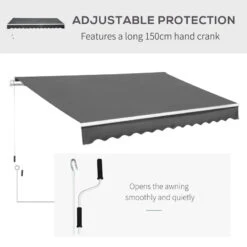 Outsunny Retractable Sun Shade 3.5 X 2.5m - Grey -OUTSUNNY Store oSS90117dc4afe23b jpg