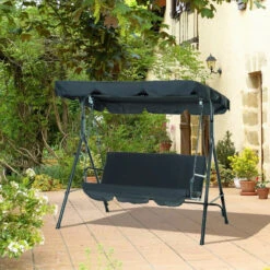 Outsunny Swing Chair 3 Seater - Black -OUTSUNNY Store ozV6ff1876a47abac jpg