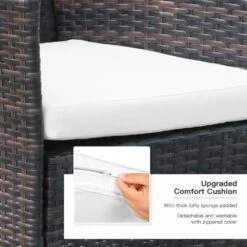 Outsunny Rattan Garden Furniture Dining Set 6-seater Patio Rectangular Table Cube Chairs Outdoor Fire Retardant Sponge Brown -OUTSUNNY Store pK588c17eecc29833 d6946641 d68b 479b b50d 8db36688458d