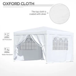 Outsunny Gazebo 2.95 M X 2.95 M - White -OUTSUNNY Store prfb10185156050d4 jpg