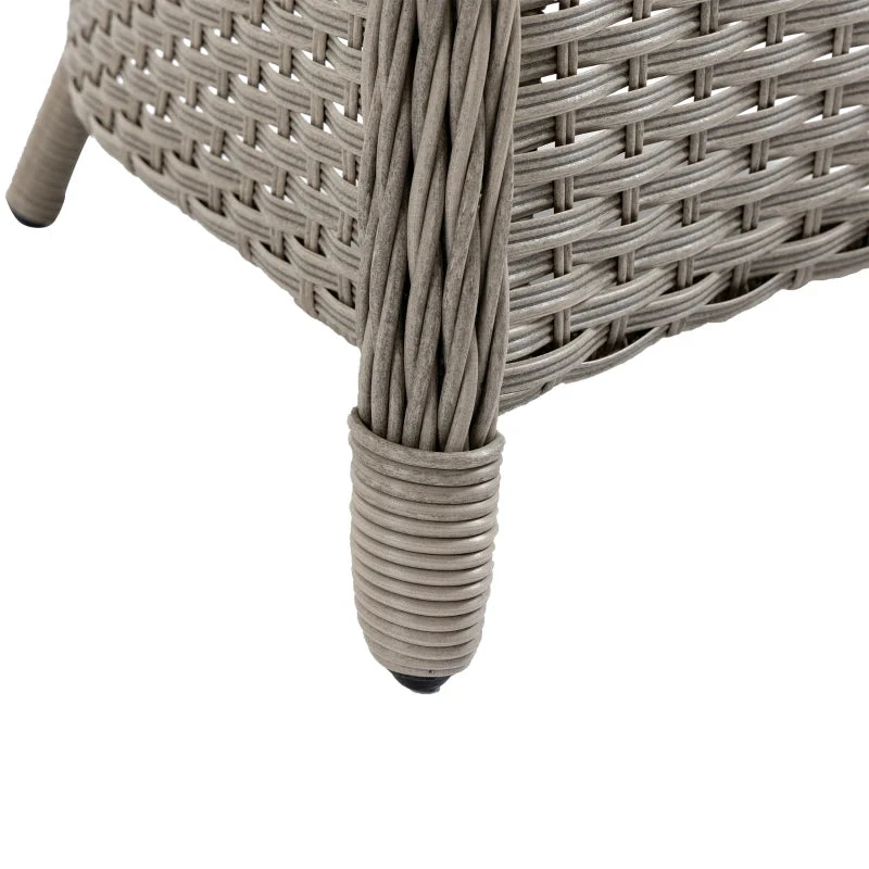 Outsunny Rattan Dining Set 4 Seater - Grey 11 Outsunny Rattan Dining Set 4 Seater - Grey - Image 11