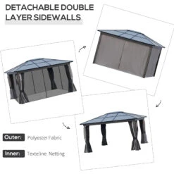 Outsunny Hardtop Gazebo 3.6 X 4m - Black & Dark Grey -OUTSUNNY Store q3u88c17f96872b6d jpg