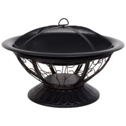 Outsunny Steel Lift-Top Screen Firepit Black -OUTSUNNY Store qFq2e317dc177ea15 a6c92e6e a102 47a0 a28a a94a9dd2c530