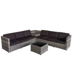Outsunny Patio Rattan Sofa Set 6 Seater - Grey 25 Outsunny Patio Rattan Sofa Set 6 Seater - Grey -OUTSUNNY Store qI2daa17fb1c31dbc jpg