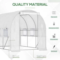 Outsunny Greenhouse Polytunnel 3x2x2m - White -OUTSUNNY Store qMAa091859a21d96a jpg