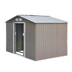Outsunny Storage Shed In Galvanised Steel With Sliding Door 9ft X 6ft - Grey -OUTSUNNY Store qZhdaa188d39dfd56 jpg