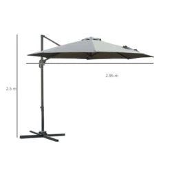Outsunny Hanging Umbrella 3m - Dark Grey -OUTSUNNY Store qz9ba817dc4420c53 jpg