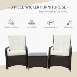 Outsunny Rattan Bistro Set - Brown -OUTSUNNY Store rPUa0917eecc29ba2 jpg