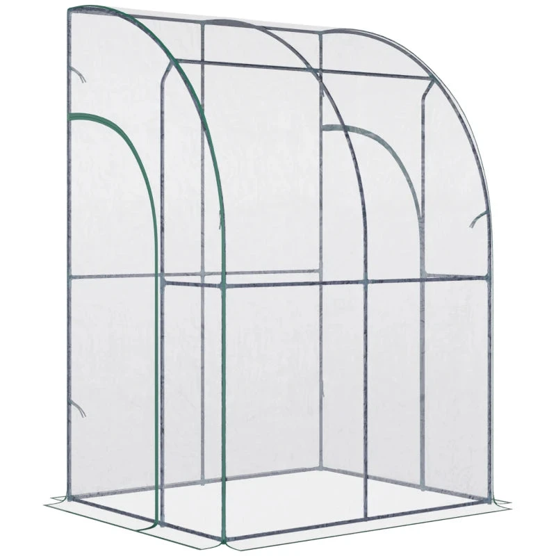 Outsunny Greenhouse Lean To 143x118x212 Cm - Clear 1 Outsunny Greenhouse Lean To 143x118x212 Cm - Clear