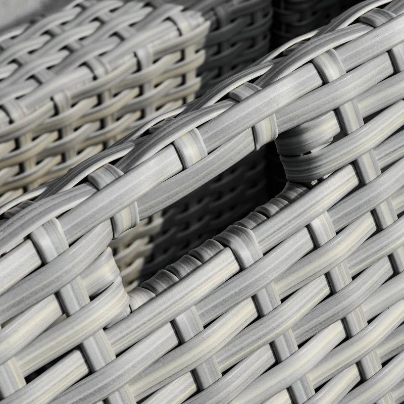 Outsunny Rattan Corner Sofa Set With Coffee Table 3 Piece 2m - Grey 6 Outsunny Rattan Corner Sofa Set With Coffee Table 3 Piece 2m - Grey - Image 6