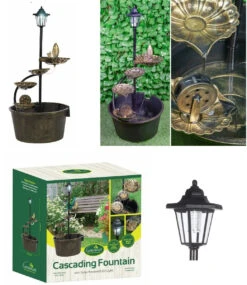 GardenKraft Cascading Fountain With 4 Lotus Leaves -OUTSUNNY Store s l1200