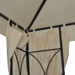 Outsunny Metal Gazebo With Curtains 3 X 3m - Beige -OUTSUNNY Store s1k3d6181942673d3 jpg