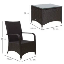 Outsunny Rattan Bistro Set - Brown -OUTSUNNY Store sGMa1217eecc29ba2 jpg