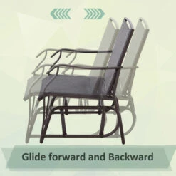Outsunny Glider Rocking Chair & Table Set - Grey -OUTSUNNY Store sfMb1018701d0763c jpg